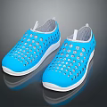 Blue Perforated Casual Shoes With White Sole Breathable Upper And Lightweight Design