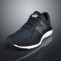 New Balance Black Athletic Running Shoes With Textured Upper And White Sole