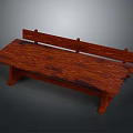 Wooden Outdoor Bench Featuring Natural Wood Grain and Simple Design for Garden