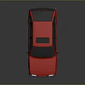 Red Classic Sedan 3D Rendered With Black Roof And Shiny Wheels