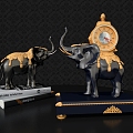 elephant ornaments elephant clock metal ornaments 3d model