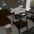 Minotti Sofa Coffee Table Combination Corner Sofa Leisure Chair Coffee Table Sofa Coffee Table Combination 3d model