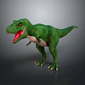 Green Tyrannosaurus Rex Dinosaur 3D Model With Realistic Details And Standing Pose 3d model
