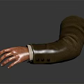 Man with Brown Suit Sleeves Stretched Arms Reaching Forward on Gray Smooth Surface 3d model