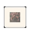 Floral Oil Painting With Red Yellow Flowers In Silver Frame On Wall