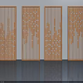 Modern Wooden Hinged Doors With Geometric Pattern For Interior Design 3d model