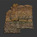 Traditional Earthen Wall Construction Component With Stone And Brick Layers
