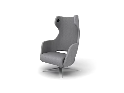 Modern Gray Office Chair With High Back Armrest And Swivel Metal Base 3d model