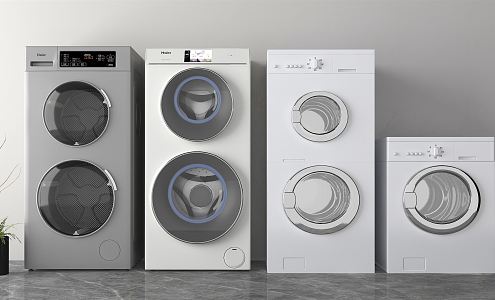 Modern Washing Machine Home Double Barrel Laundry Dryer 3d model