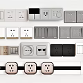 Modern Switch Socket Combination Socket Panel Switch Panel 3d model