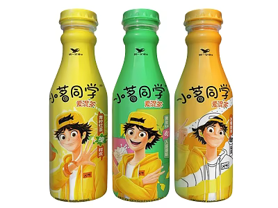 Xiaoming Classmate Cold Brew Tea Bottles With Distinct Cartoon Designs 3d model