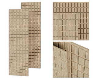 Modern Solid Wood Background Modeling Wall Creative Wood Square Art Modeling Parametric Small Square Background Wall Wood Wall Modeling Wall 3d model