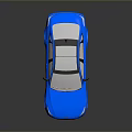 Blue Modern Sedan Car With Glass Roof And Sleek Alloy Wheels Design