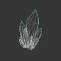 Vibrant Blue Crystal With Multiple Pointed Tips And Cracked Surface 3D Render