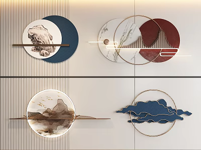 New Chinese Wall Decoration Pendant Three-dimensional Painting 3d model