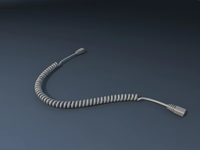 High Quality Coiled Phone Charging Cable For Mobile Device Accessory 3d model