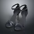 Gray Women's High Heel Sandals Open Toe Ankle Strap And Stiletto Heel Design