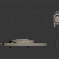 Industrial Circular Platform With Concentric Ring Design And Metallic Mechanical Device