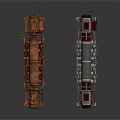 Orange Rusty And Silver Red Industrial Machinery With Mechanical Pipes And Components
