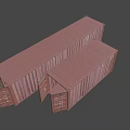 Red Shipping Container With Open Door Showing Interior Structure And Details 3d model