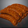 Plump Red Spicy Sausages With Fresh Juicy Texture And Appetizing Glossy Surface