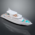 Sleek White Luxury Yacht Exterior Modern Design Wooden Deck Turquoise Accents