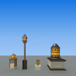 New Chinese Lawn Lamps 3d model