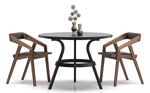 Modern Dining Table and Chair Combination Simple Casual Dining Table and Chair Decoration Combination 3d model