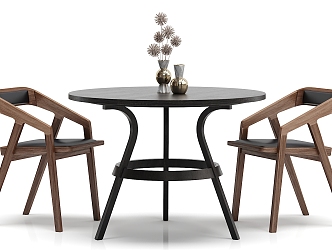 Modern Dining Table and Chair Combination Simple Casual Dining Table and Chair Decoration Combination 3d model