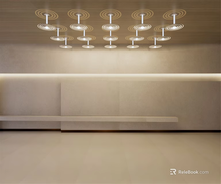 Multiple Modern Ceiling Lights Arranged In Geometric Pattern For Interior Design 3d model