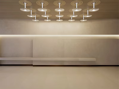 Multiple Modern Ceiling Lights Arranged In Geometric Pattern For Interior Design 3d model
