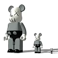 Decorative Figurine Set With Three Sizes Gray Artistic Minimalist Design Ornaments