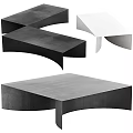 Modern Coffee Tables With Various Designs Black White Gray Colors Curved Edges Angular Cuts 3d model
