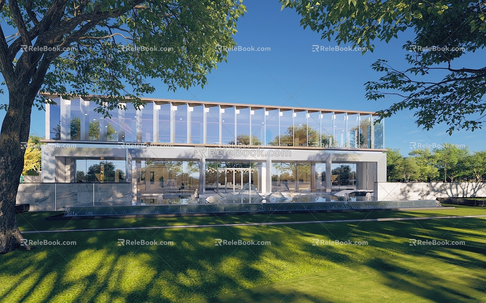 Modern Sales Office Building Sales Office Daytime Sales Office Landscape Demonstration Zone Modern Public Office Building Residential Building 3d model