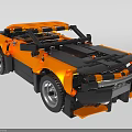 Yellow and Black Building Blocks Sports Car With Open Top And Detailed Design