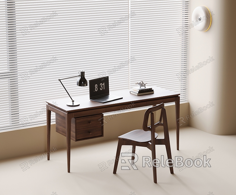 Modern Desk Chair Combination Desk Venetian Blinds model