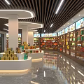 Modern Specialty Store Interior With Shelves Displaying Diverse Products Bright Lighting And Open Layout