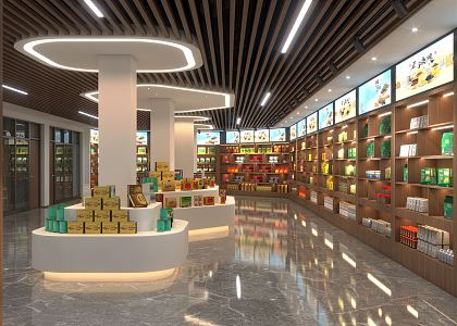 Modern store Yongning exhibition hall 3d model