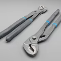 Professional Gray Adjustable Pliers with Blue Non Slip Grip Hardware Tools