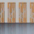 Modern Wooden Hinged Doors With Geometric Pattern For Home Interior Decor 3d model