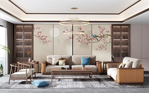 New Chinese Living Room 3d model