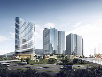 Modern Office Building Simple Office Building Hotel Business 3d model