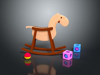 Trojan rocking horse rocking horse rocking horse toy children's toy 3d model