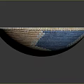 Woven Tableware Bowl With Blue Orange White Geometric Patterns And Spiral Design