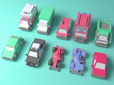 Modern cute cartoon car collection cute cartoon car 3d model Modern cute cartoon car collection cute cartoon car 3d model
