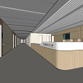 Hospital Outpatient Clinic Modern Bright Clean Corridor With Reception Desk Clinic Doors And Electronic