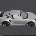 White Sports Car With Sleek Exterior Design Modern Front View And Black Alloy Wheels