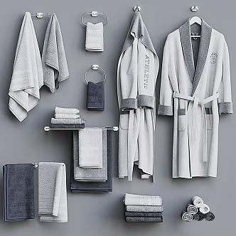 Modern Towel Bathroom Towel Bathrobe Ornaments 3d model