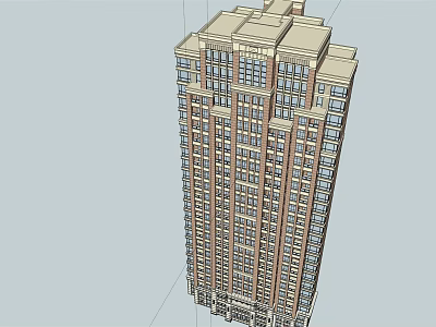 Modern High Rise Building Exterior Design With Glass Windows And Architectural Details 3d model