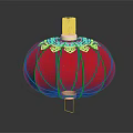 Traditional Red Chinese Lantern Furniture With Golden Ornamental Patterns For Home Decor